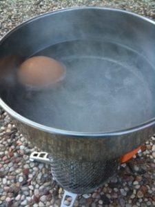 Boiling egg in BioLite CampStove