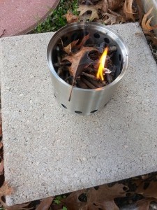 Burning leaves in Solo Stove
